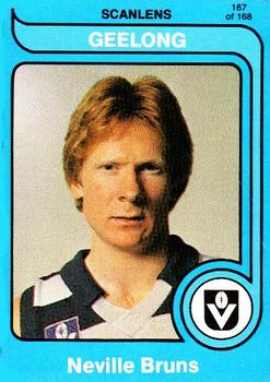 1980 Scanlens VFL #167 Neville Bruns Front